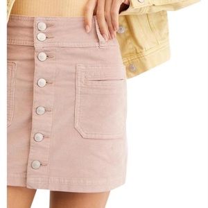 Free People Joanie Cord Pink Ice Corduroy Skirt